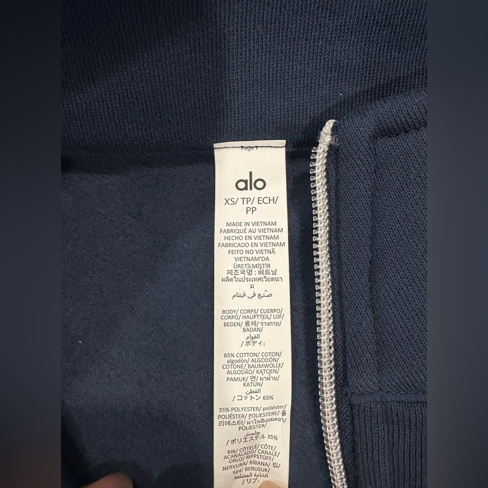 Alo Accolade 1/4 Zip Pullover | size: XS | navy | unisex - Picture 4 of 6